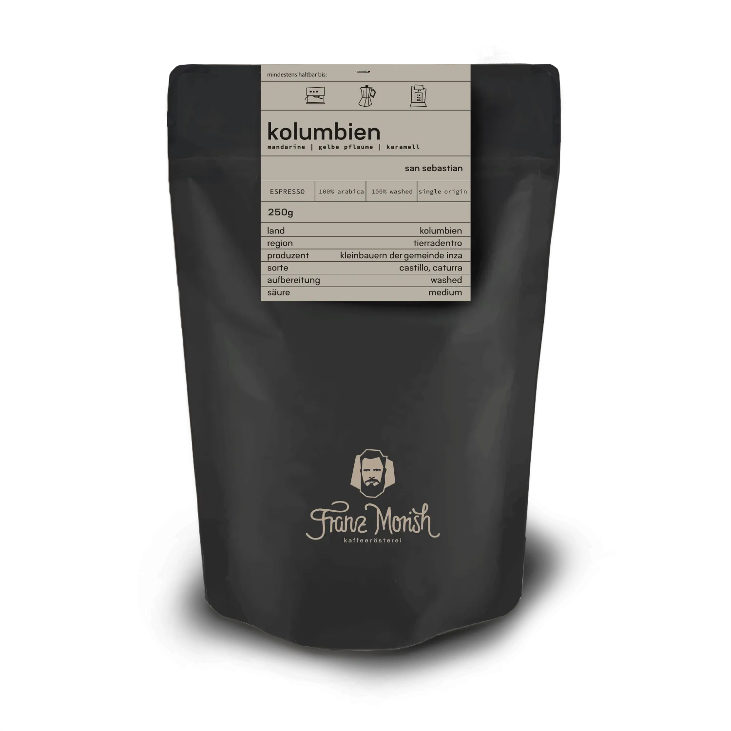 Kolumbien Espresso San Sebastian Kaffeerösterei Franz Morish